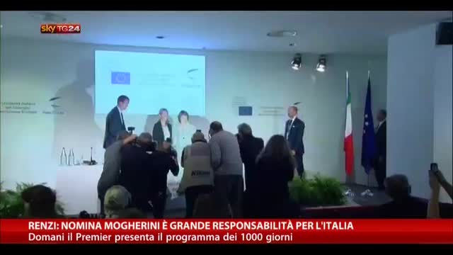 Renzi: nomina Mogherini è grande responsabilità per Italia