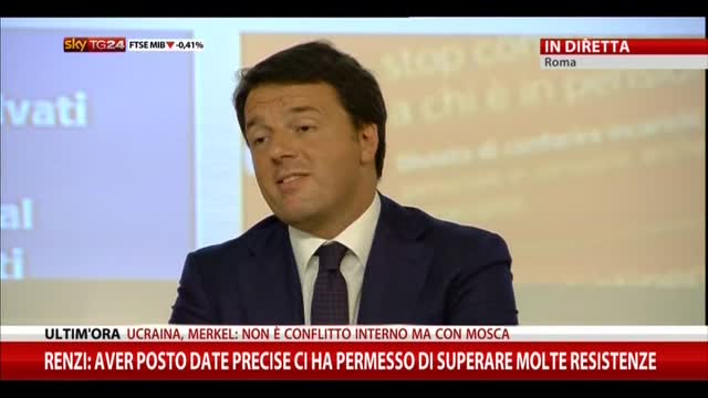 Renzi: "Gli 80 euro sono un aiuto al ceto medio"