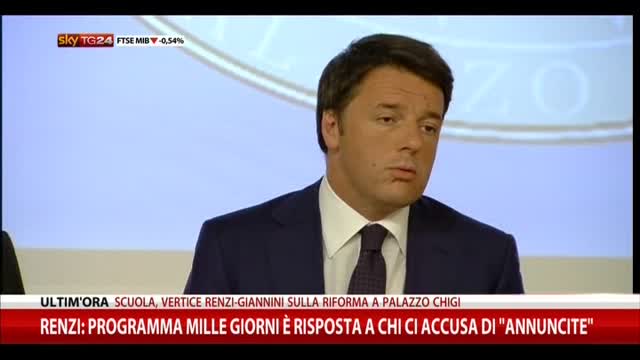 Scuola, Renzi: "Riforma già pronta da qualche giorno"