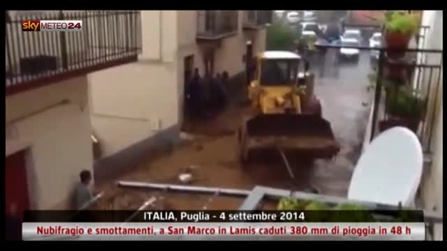 Nubifragio in Puglia, smottamenti e evacuati