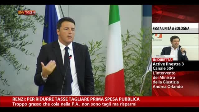 Renzi: per ridurre tasse tagliare prima spesa pubblica