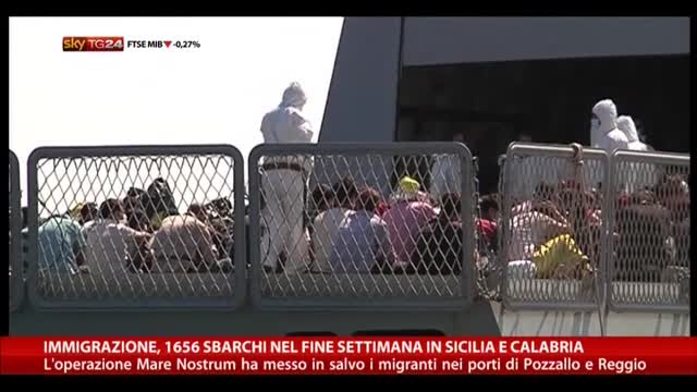 Migranti, 1.656 sbarchi nel week-end in Sicilia e Calabria