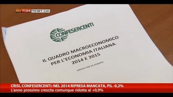 Crisi, Confesercenti: nel 2014 ripresa mancata, Pil -0,2%
