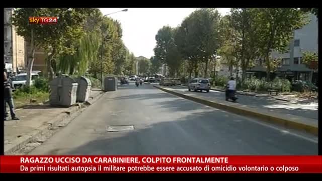 Ragazzo ucciso da carabiniere, colpito frontalmente