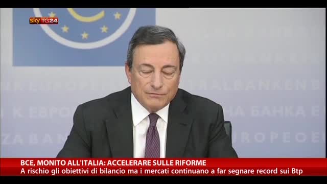 BCE, monito all'Italia: accelerare sulle riforme
