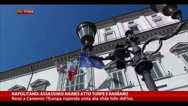 Napolitano: assassinio Haines atto turpe e barbaro