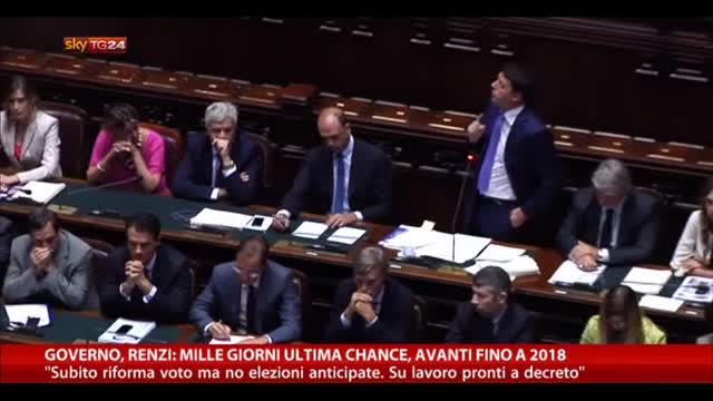 Renzi: mille giorni ultima chance, avanti fino a 2018