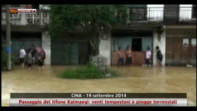 Passaggio del tifone Kalmaegi nel sud della Cina