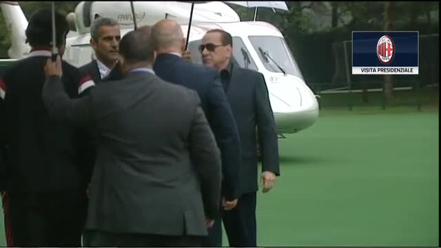 Milanello, la visita del venerdì di Silvio Berlusconi