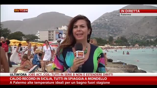 Caldo record in Sicilia, tutti in spiaggia a Mondello