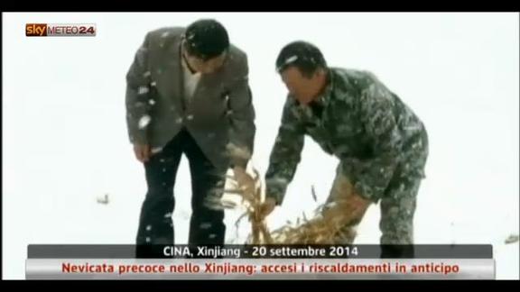 Cina, nevicata precoce nello Xinjiang