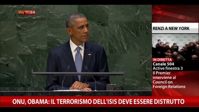Onu, Obama: il terrorismo dell'Isis deve essere distrutto