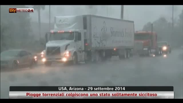 Arizona, piogge torrenziali sullo Stato di solito siccitoso