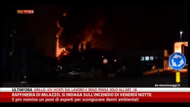 Raffineria Milazzo, si indaga sull'incendio di venerdì notte