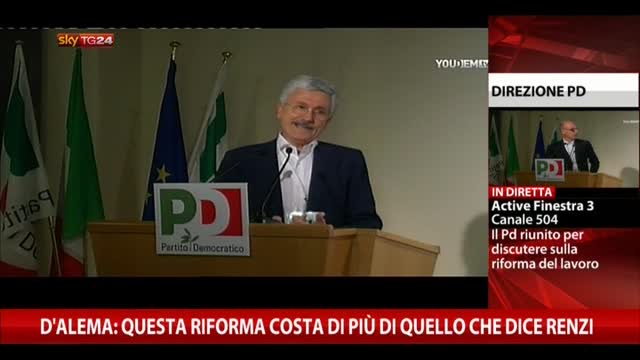 D'alema: questa riforma costa più di quello che dice Renzi