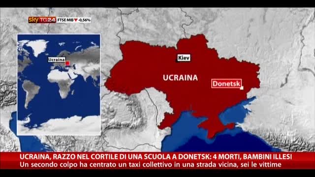 Ucraina, razzo nel cortile di una scuola a Donetsk: 4 morti