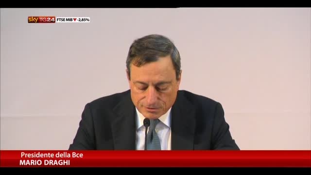 Bce, Draghi: sostenere il credito all’economia reale