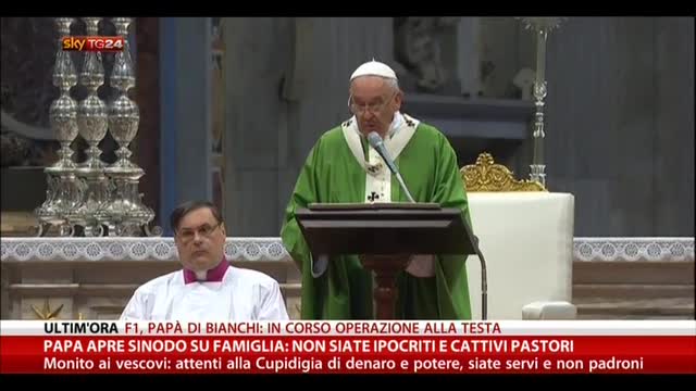 Papa apre sinodo su famiglia: non siate cattivi pastori​​