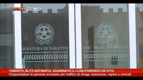 Taranto, blitz antimafia, sgominato clan d'Oronzo-De Vitis