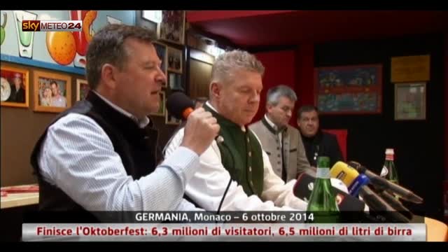 Germania, Oktoberfest: venduti 6,5 milioni di litri di birra