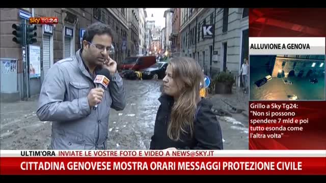 Cittadina genovese mostra orari messaggi protezione civile