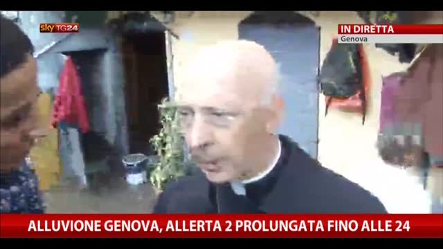 Il cardinale Bagnasco nei luoghi dell'alluvione