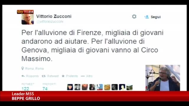 Grillo: "L'esercito arrivi a Genova prima di Renzi"