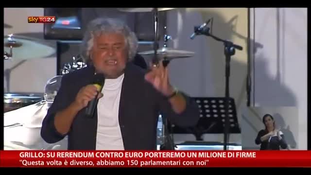 M5S al Circo Massimo, le parole di Grillo su Euro e Jobs Act