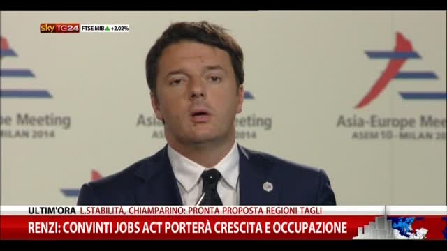 Renzi: convinti Jobs Act porterà crescita e occupazione