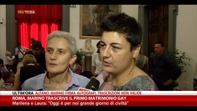 Roma, Marino trascrive il primo matrimonio gay