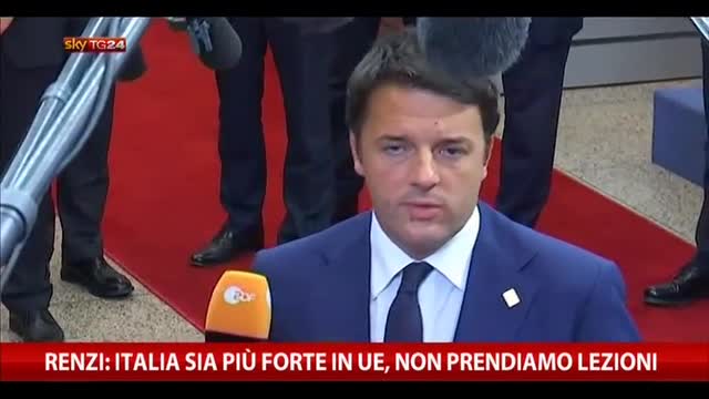 Renzi: Italia sia più forte in UE, non prendiamo lezioni