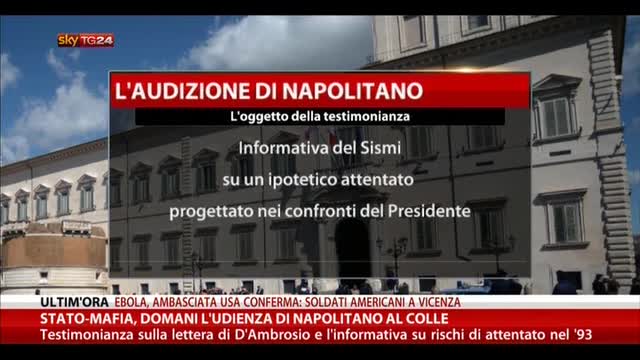 Stato-Mafia, domani l'udienza di Napolitano al Colle