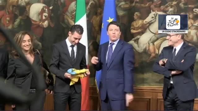 Nibali a Palazzo Chigi, Renzi riceve il vincitore del Tour