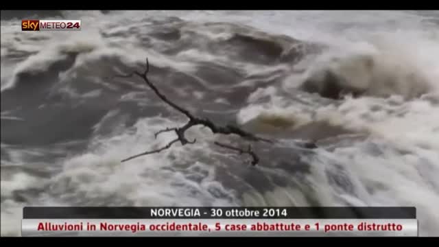 Alluvioni in Norvegia occidentale, 1 ponte distrutto