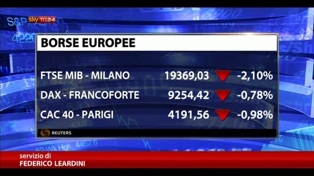 Borse europee in rosso, a Piazza Affari male titoli energia