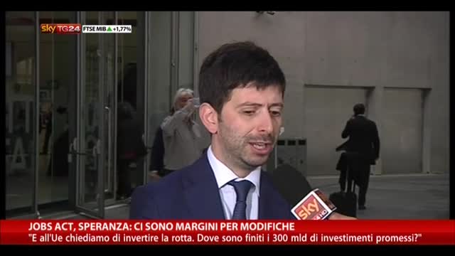 Jobs Act, Speranza: ci sono margini per modifiche