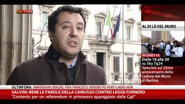Salvini: "Bene le parole della Camusso contro legge Fornero"