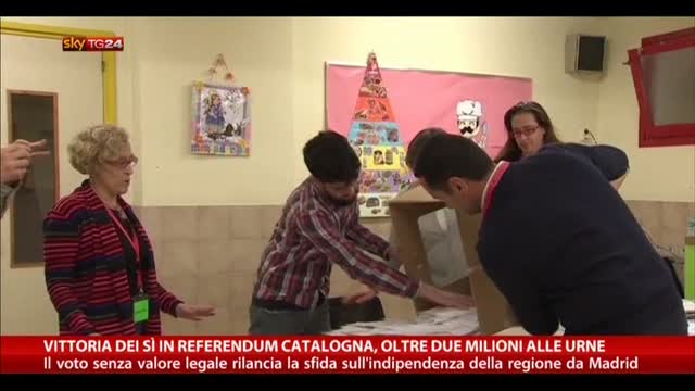 Vittoria dei sì in referendum Catalogna, 2 mln alle urne