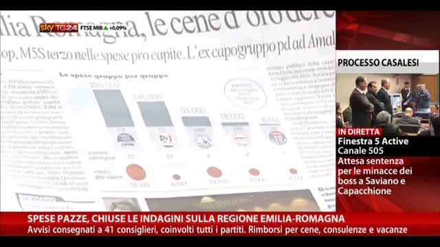 Spese pazze, chiuse le indagini sulla Regione Emilia-Romagna