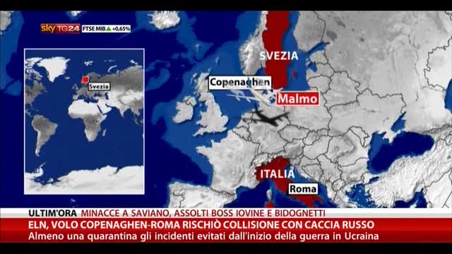 ELN, volo Copenaghen-Roma rischiò collisione caccia russo