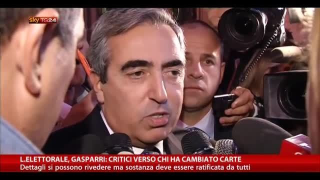 L. Elettorale, Gasparri: critici verso chi ha cambiato carte