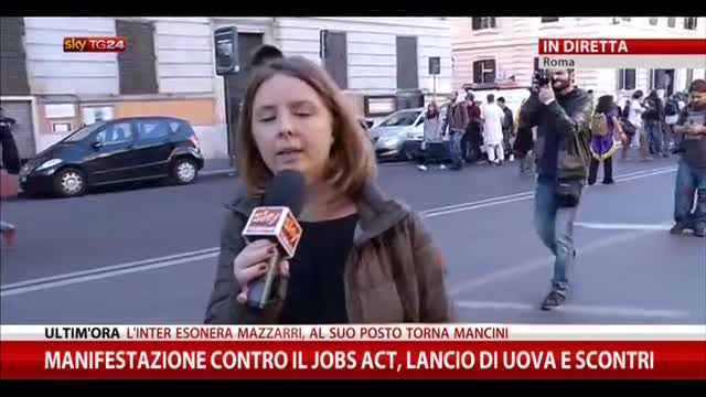 Manifestazione contro il Jobs Act, scontri a Roma