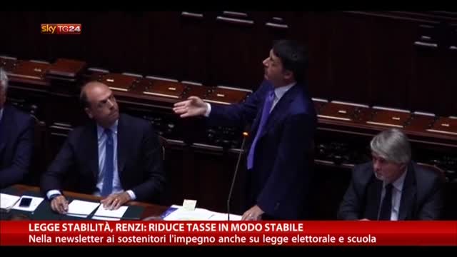 L. Stabilità, Renzi: riduce tasse in modo stabile