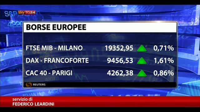 Borse europee positive, Piazza Affari chiude a +0,7%