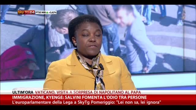 Immigrazione, Kyenge: "Salvini fomenta l'odio tra persone"
