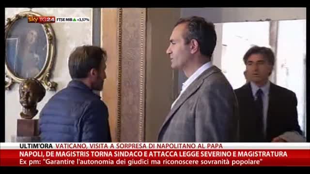 Napoli, De Magistris torna sindaco e attacca Legge Severino