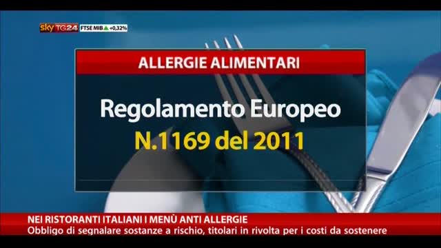 Nei ristoranti italiani i menu anti allergie