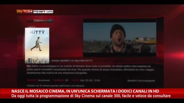 Nasce mosaico cinema, in un'unica schermata 12 canali in HD