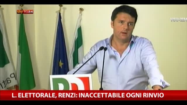 Legge elettorale, Renzi: inaccettabile ogni rinvio