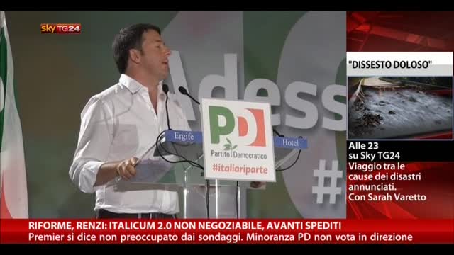 Riforme, Renzi: Italicum 2.0 non negoziabile, avanti spediti